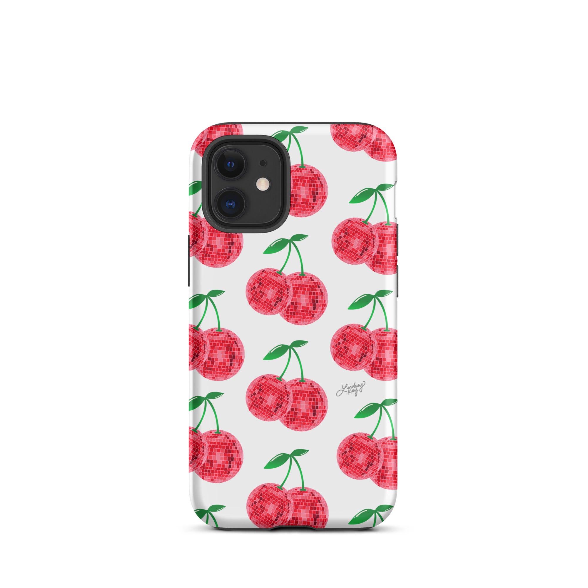 Patrón de cerezas disco rojas - Funda resistente para iPhone®